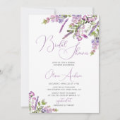 Waterverf Paars lavender Vrijgezellenfeest Kaart (Voorkant)