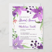 Waterverf paars lijst vrijgezellenfeest kaart (Voorkant)