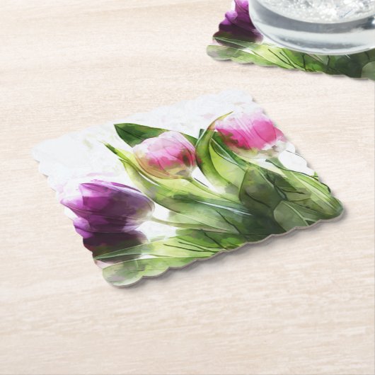 Waterverf Paars Onderzetter papier (Gebogen)