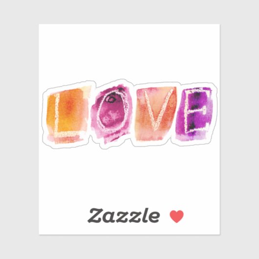 WATERVERF Paars Oranje - aangepaste Sticker knippe (Vel)