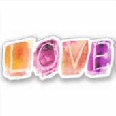 WATERVERF Paars Oranje - aangepaste Sticker knippe (Voorkant)