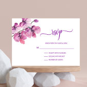 Waterverf Paars orchidee RSVP Weddenschap Invoegen