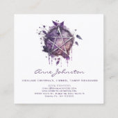 Waterverf Paars Pentagram Square Visitekaartje (Achterkant)