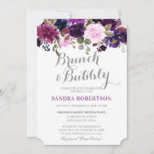 Waterverf Paars Plum Floral Boho Vrijgezellenfeest Kaart (Voorkant)