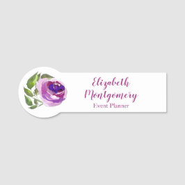 Waterverf Paars Roos Naamplaatje