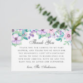 Waterverf paars roze baby shower bedankkaart (Staand voorkant)