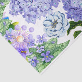 Waterverf Paars, roze, blauwe tuinbloemen Tissuepapier (Detail)