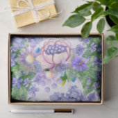 Waterverf Paars, roze, blauwe tuinbloemen Tissuepapier (Geschenk)