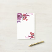 Waterverf Paars + Roze Floral Post-it Opmerkingen Post-it® Notes (Op bureau)