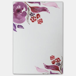 Waterverf Paars + Roze Floral Post-it Opmerkingen Post-it® Notes