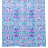 Waterverf Paars Turquoise Swirl Abstract Douchegordijn (Voorkant)