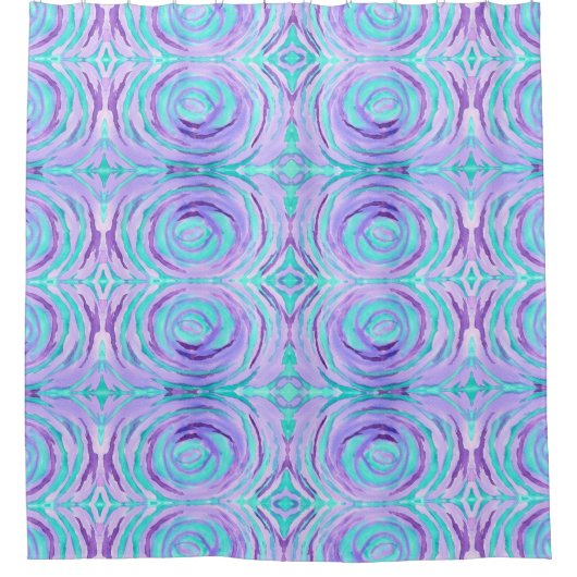 Waterverf Paars Turquoise Swirl Abstract Douchegordijn (Voorkant)