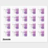 Waterverf Paars Violet Candle Productlabel Vierkante Sticker (Vel)