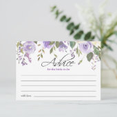 Waterverf Paars Violet Floral Vrijgezellenfeest Advieskaart (Staand voorkant)