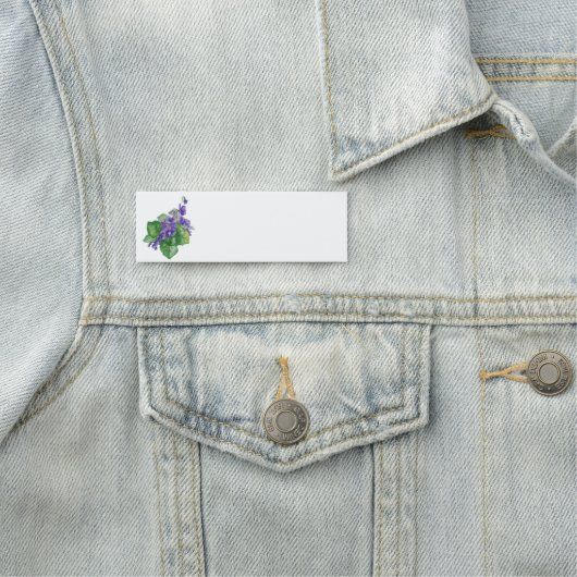 Waterverf Paars Violet Flower. Floral Naamplaatje (In situ)