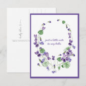 Waterverf Paars Violet Wreatininatie van jou Po Briefkaart (Voorkant / Achterkant)