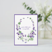 Waterverf Paars Violet Wreatininatie van jou Po Briefkaart (Staand voorkant)