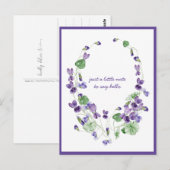 Waterverf Paars Violet Wreatininatie van jou Po Briefkaart (Voorkant / Achterkant)