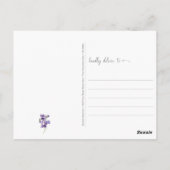 Waterverf Paars Violet Wreatininatie van jou Po Briefkaart (Achterkant)
