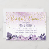 Waterverf Paars Vrijgezellenfeest Floral Spring Kaart (Voorkant)