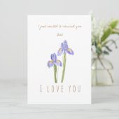 waterverf paars wenskaart iris kaart (Staand voorkant)