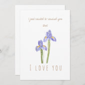 waterverf paars wenskaart iris kaart (Voorkant / Achterkant)