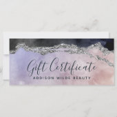 Waterverf Paars Zwart Zilver Cadeaubon (Voorkant)