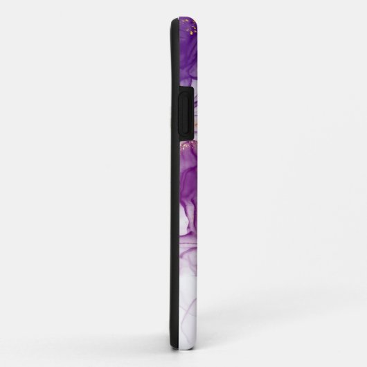 Waterverf Paarse achtergrond met Golden Foliën Case-Mate iPhone Case (Achterkant/rechts)