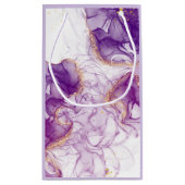 Waterverf Paarse achtergrond met Golden Foliën Klein Cadeauzakje (Achterkant)