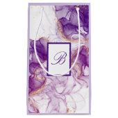 Waterverf Paarse achtergrond met Golden Foliën Klein Cadeauzakje (Voorkant)