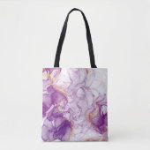 Waterverf Paarse achtergrond met Golden Foliën Tote Bag (Voorkant)