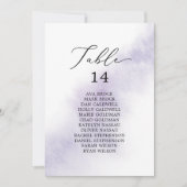 Waterverf Paarse Afdrukbare Zitting Grafiek Kaarte Kaart (Voorkant)