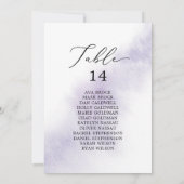 Waterverf Paarse Afdrukbare Zitting Grafiek Kaarte Kaart (Achterkant)