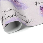 Waterverf Paarse Amethystkristallen Cadeaupapier (Rol Hoek)