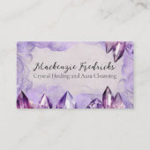 Waterverf Paarse Amethystkristallen Visitekaartje (Voorkant)