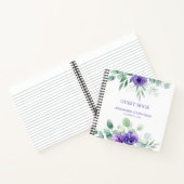 Waterverf Paarse Anemones Floral Guest Book Notitieboek (Binnen)