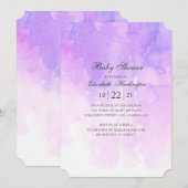 Waterverf paarse baby shower. Lavendel modern Kaart (Voorkant / Achterkant)