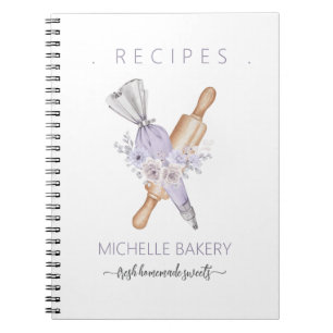 Waterverf Paarse Bakkerij floral tools Recepten Notitieboek