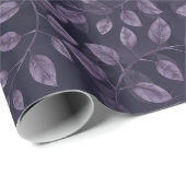 Waterverf Paarse bladeren patroon Cadeaupapier (Rol Hoek)
