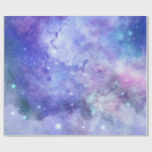 Waterverf Paarse blauw en roze Cadeaupapier (Vlak)