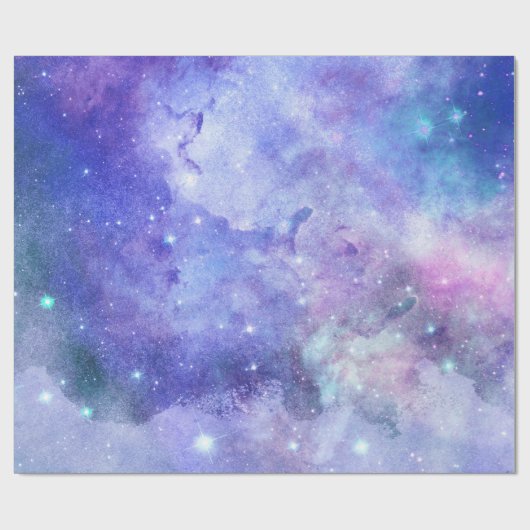 Waterverf Paarse blauw en roze Cadeaupapier (Vlak)