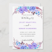 Waterverf Paarse blauwe bosjes (Voorkant)