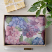 Waterverf Paarse, Blauwe, Roze Hydrangea Flowers Tissuepapier (Geschenk)