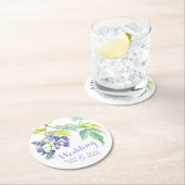 Waterverf paarse bloem bruiloft papier onderzetter (Insitu)