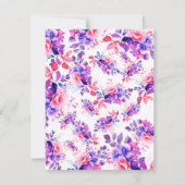 Waterverf Paarse Bloemen 50e Verjaardagsprogramma Kaart (Achterkant)