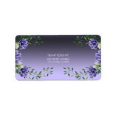 Waterverf Paarse Bloemen Adreslabel Etiket (Voorkant)