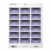 Waterverf Paarse Bloemen Adreslabel Etiket (Full Sheet)