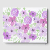 Waterverf Paarse Bloemen Baby shower Gastenboek (Achterkant)