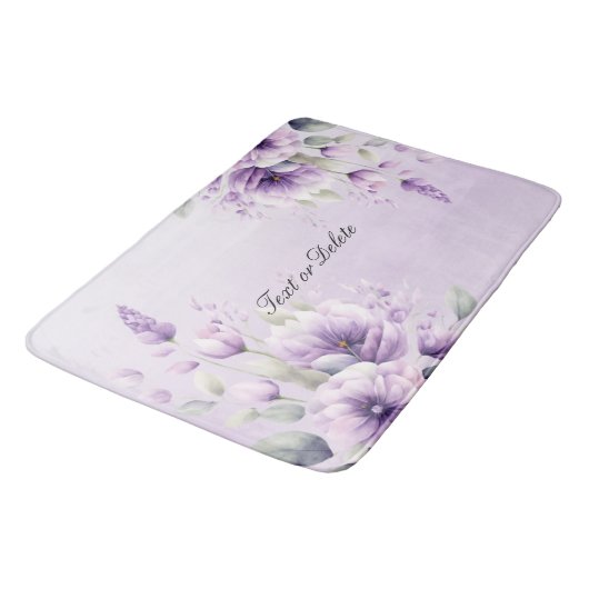 Waterverf Paarse Bloemen Badmat (Gekanteld)