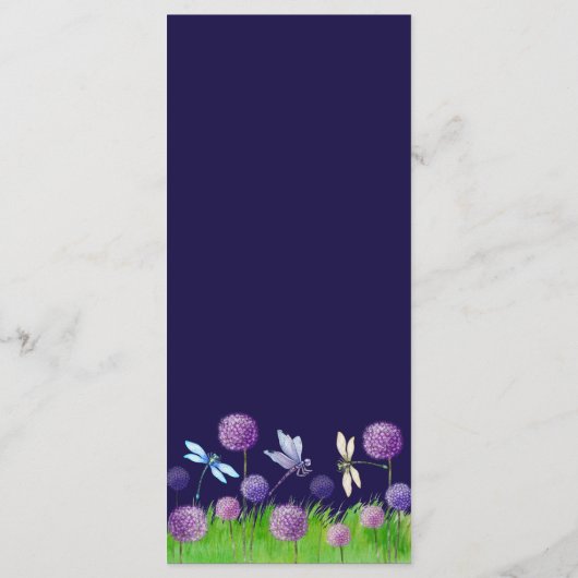 Waterverf paarse bloemen Bindmenu Menu (Achterkant)